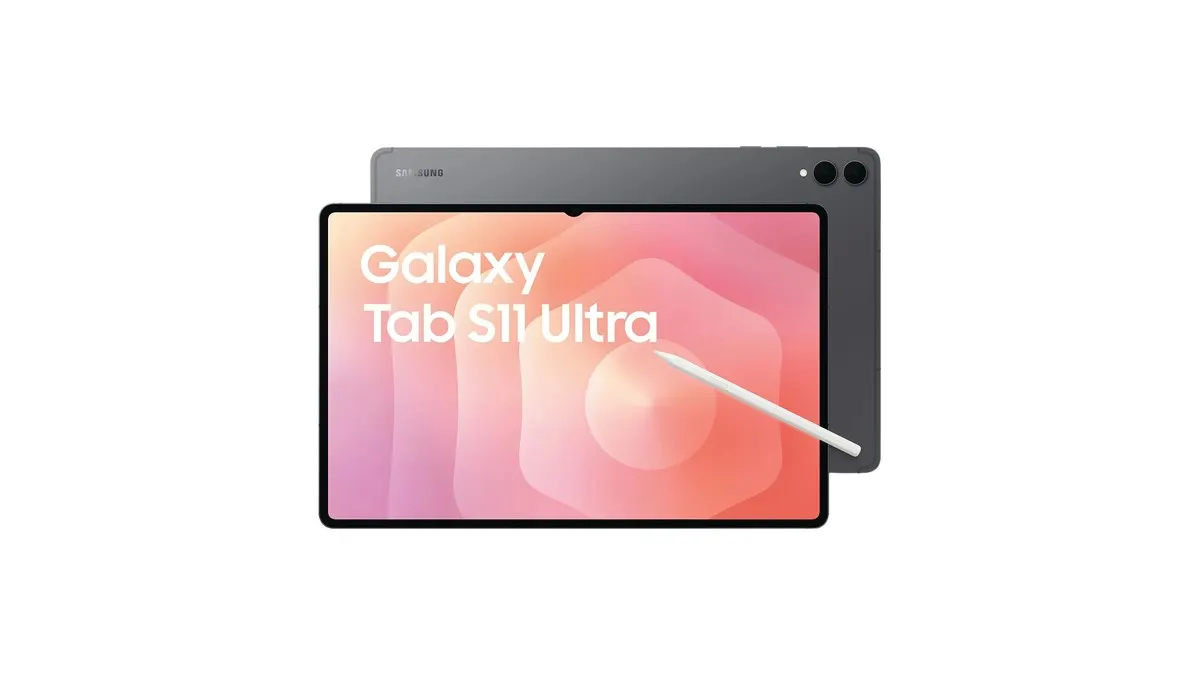 Das Samsung Galaxy Tab S11 Ultra vor weißem Hintergrund.