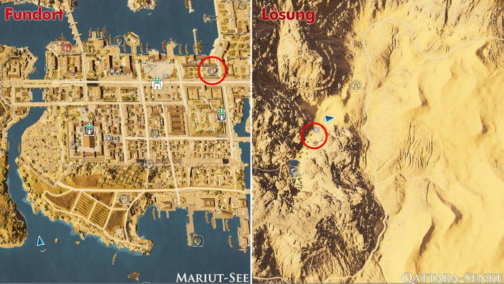 Alexandria – Hoffnungsstrahl-Rätsel: Standort auf der Ingame-Karte.