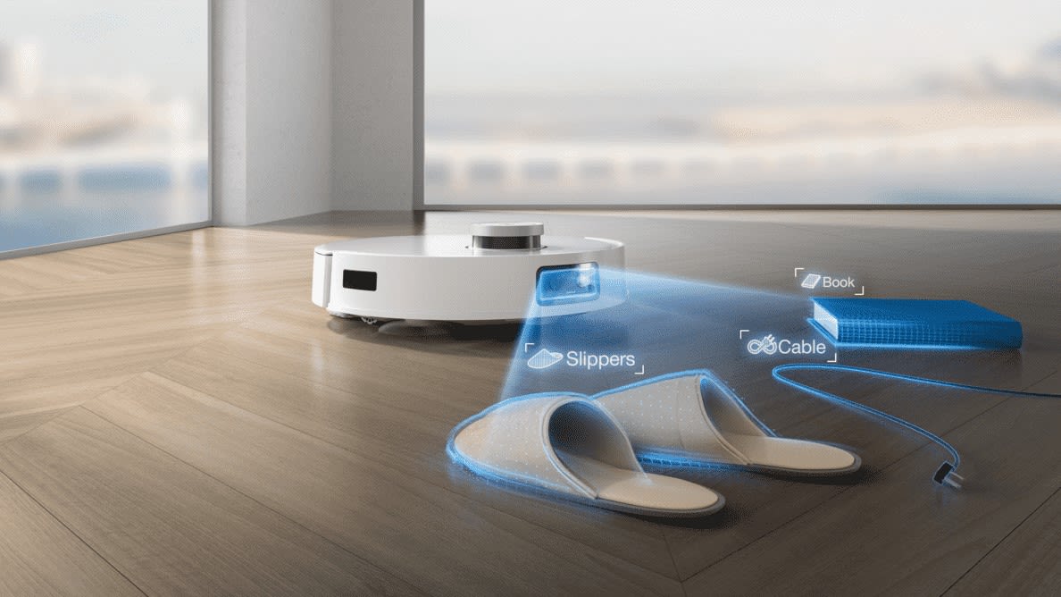 ECOVACS DEEBOT T10 Saugroboter vor Hindernissen im Zimmer