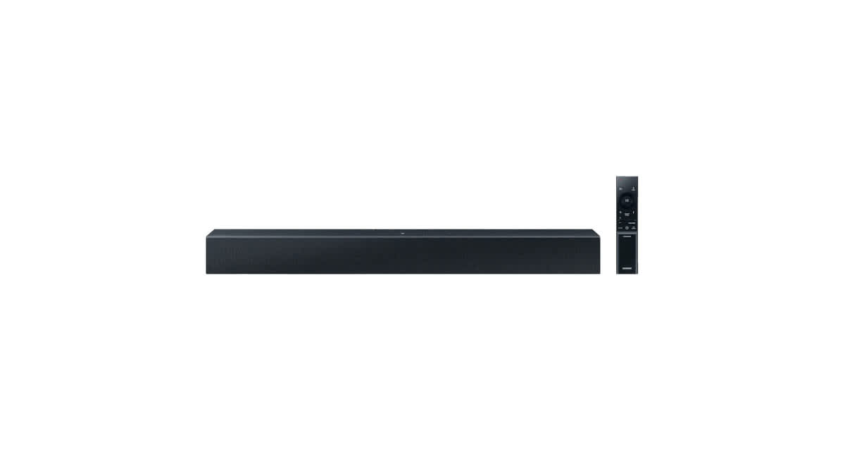Die Soundbar Samsung HW-C410G in schwarz von vorne.
