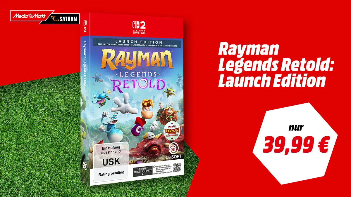 Das Nintendo Switch 2 Spiel und Hinweis auf 39,99 Euro Preisgarantie.