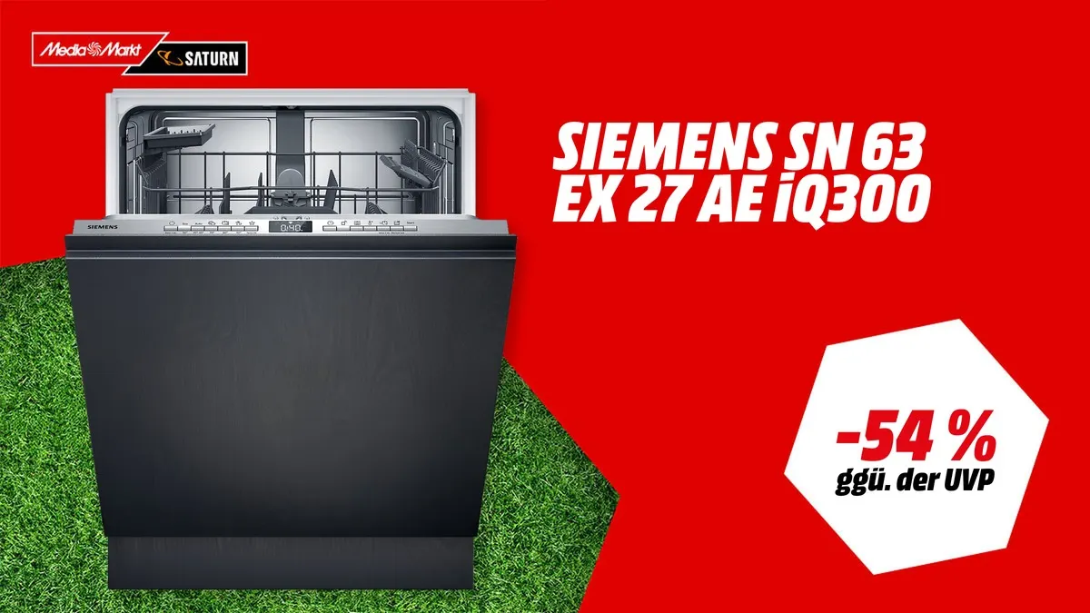 SIEMENS SN63EX27AE iQ300 Geschirrspüler vollintegrierbar in modernem Design, WM-Angebot 2026