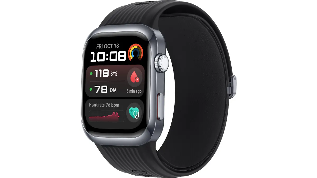 Die Huawei Watch D2 vor einem weißen Hintergrund.