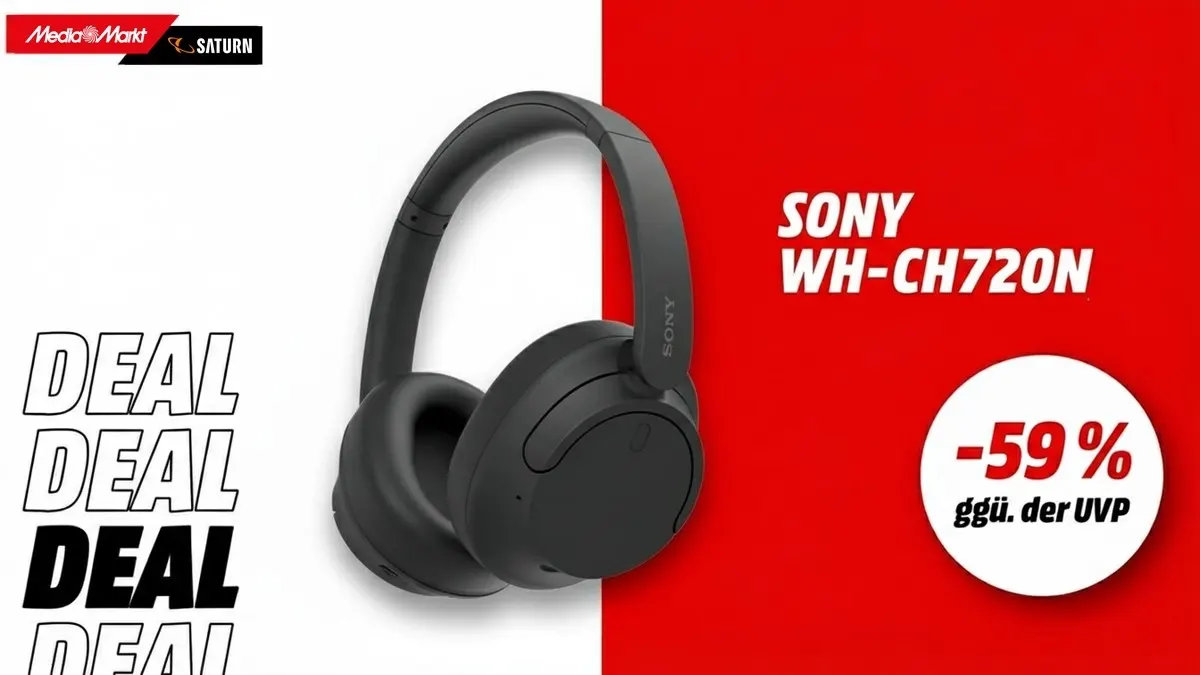 Die Sony WH-CH720N Over-ear Kopfhörer in Schwarz.