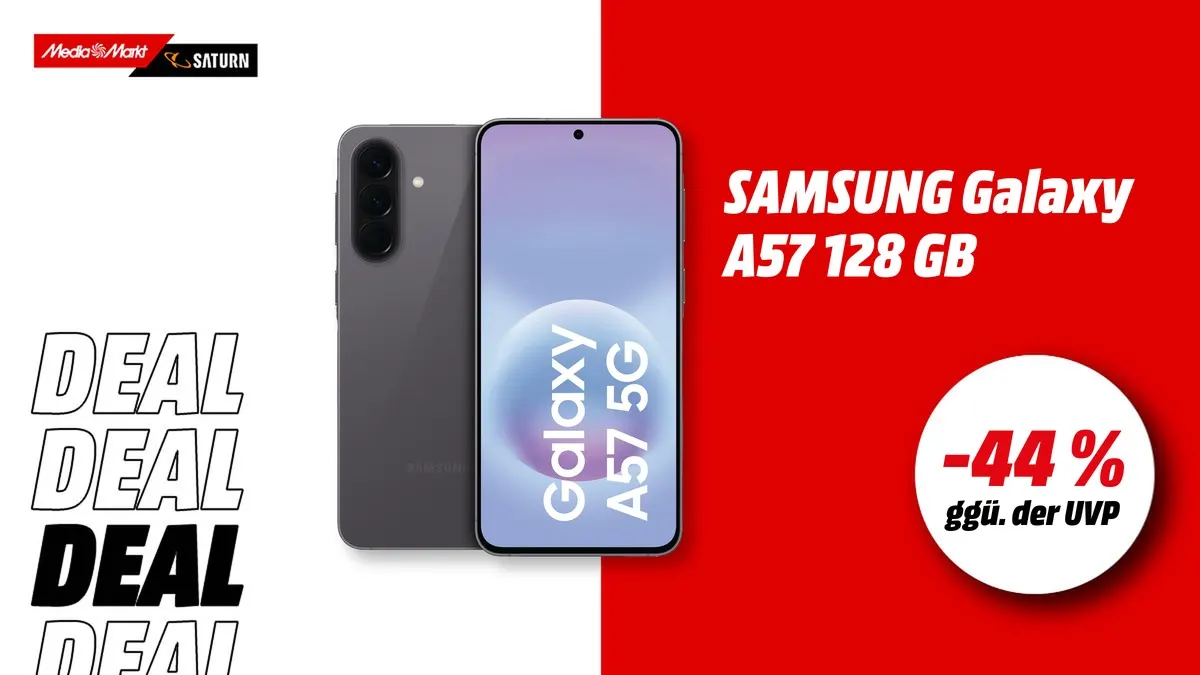 Samsung Galaxy A57 128 GB Awesome Gray Dual SIM – aktuell mit -44 % (ggü. der UVP) reduziert