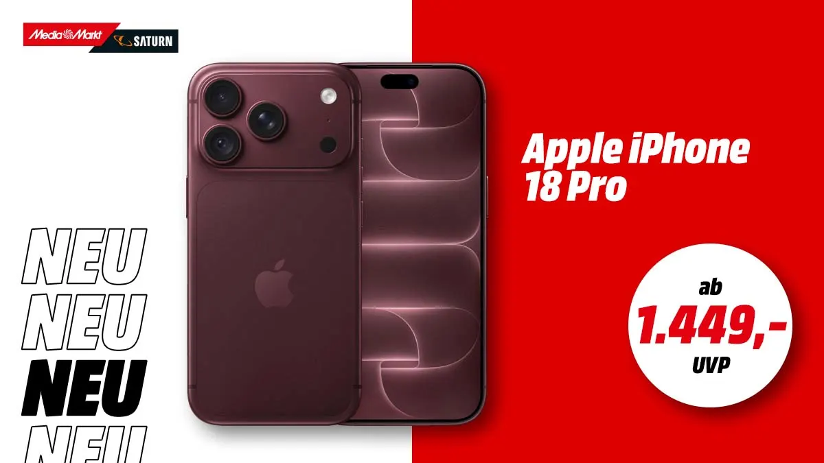 Apple iPhone 18 Pro 256 GB Burgunder bei MediaMarkt – Neuheit entdecken