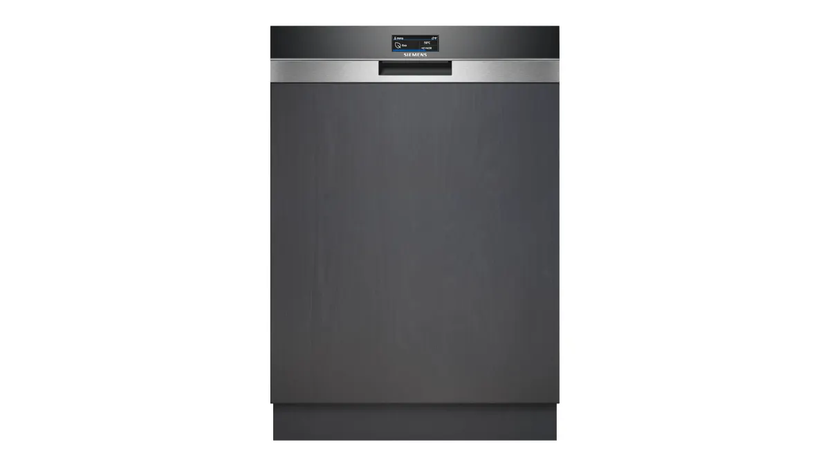 Der Geschirrspüler Siemens SN57TS00CE iQ700 vor weißem Hintergrund.