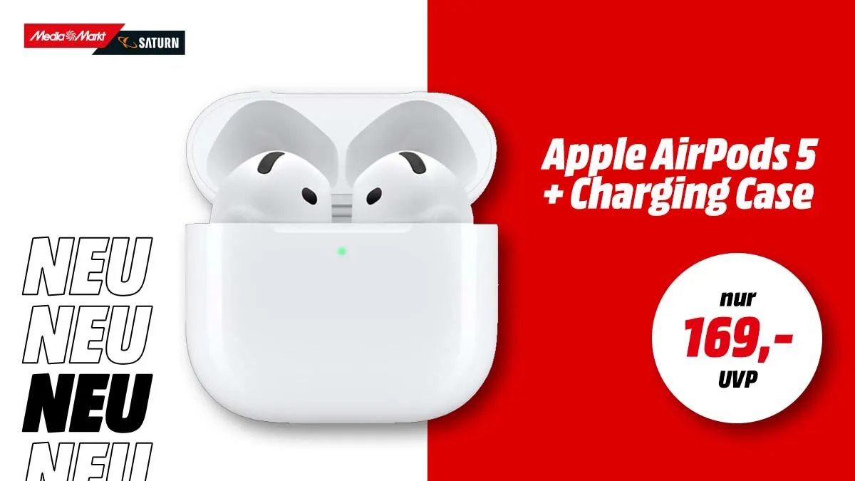  Apple AirPods 5 + Wireless Charging Case neu bei MediaMarkt