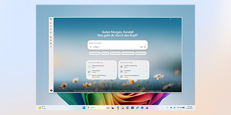 Laptop-Bildschirm mit einem Copilot-Fenster