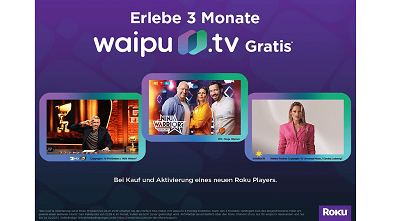 Waipu TV Angebot drei Monate kostenlos für ROKU Express HD Streaming Player, Schwarz