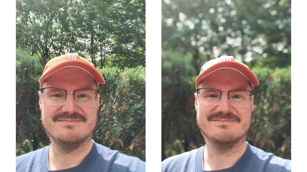 Ein Selfie und ein Porträt mit Bokeh-Effekt von Michael.