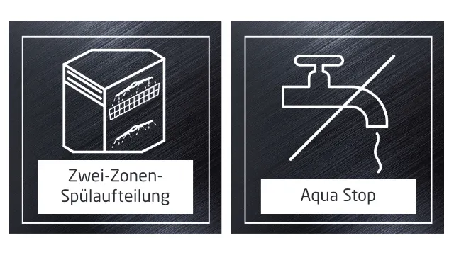 Die Zwei-Zonen-Spülaufteilung des KOENIC KDW 6021 B FS IN Geschirrspülers sorgt für eine gleichmäßige Reinigung deines Geschirrs. Du hast die Möglichkeit, den oberen und unteren Korb unterschiedlich zu beladen, dabei kannst du dich an der Art des Geschirrs und am Verschmutzungsgrad orientieren, wodurch dein Geschirr optimal gereinigt wird. Das Aqua-Stop-Sicherheitssystem bietet zuverlässigen Schutz vor Wasserschäden, selbst bei unerwartetem Wasseraustritt.