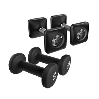 Zwei verschiedene schwarze Hanteln