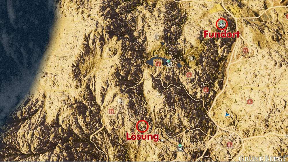 Green Mountains – Nasse Arbeit-Rätsel: Standort auf der Ingame-Karte.