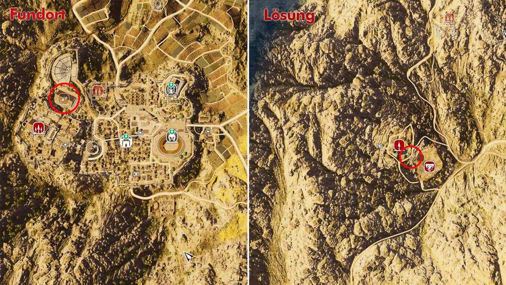 Kyrenaika – Unterirdische Strömungen-Rätsel: Standort auf der Ingame-Karte.