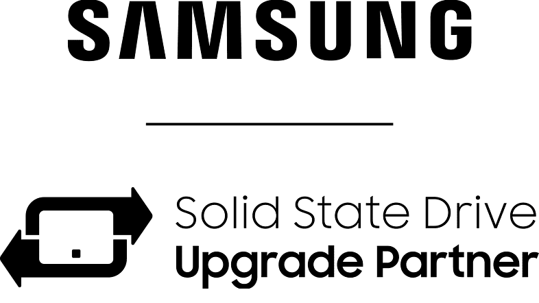 Samsung Logo zusammen mit Solid State Drive Zeichen