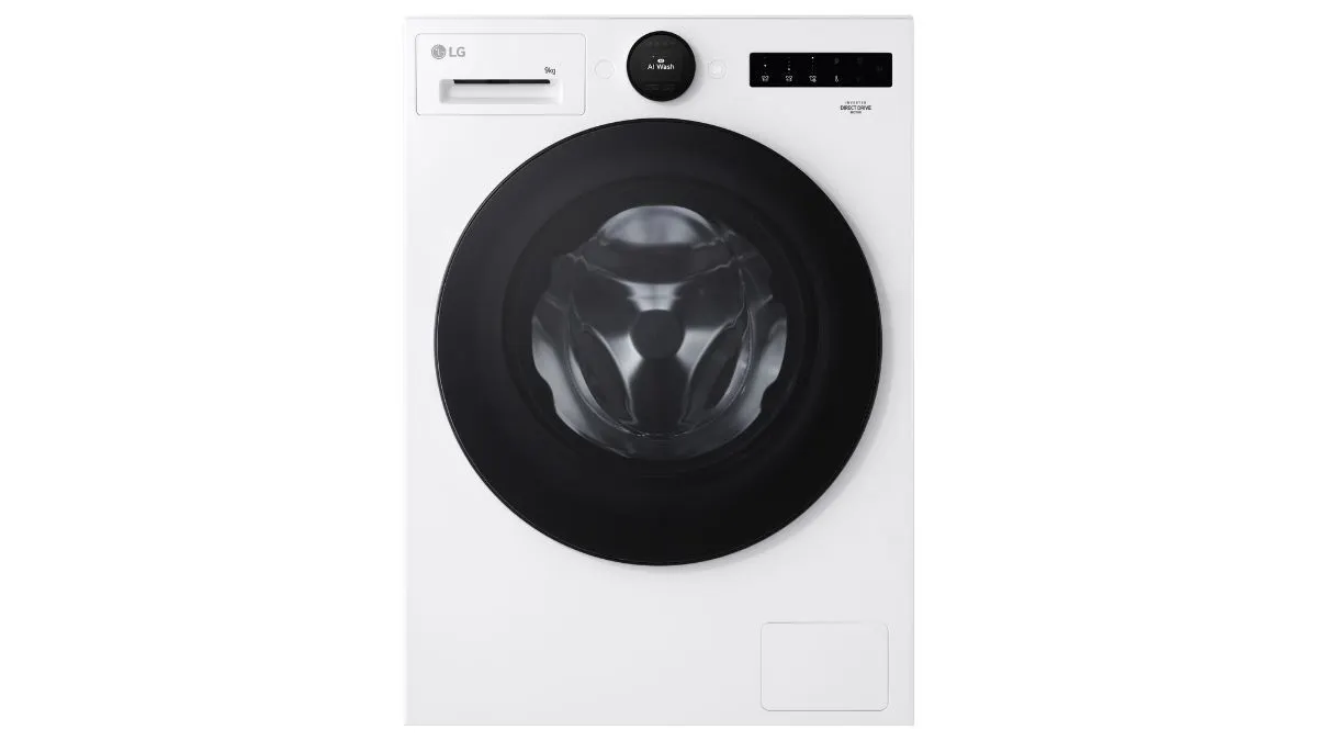 Die Waschmaschine LG F4WX809YC vor weißem Hintergrund.