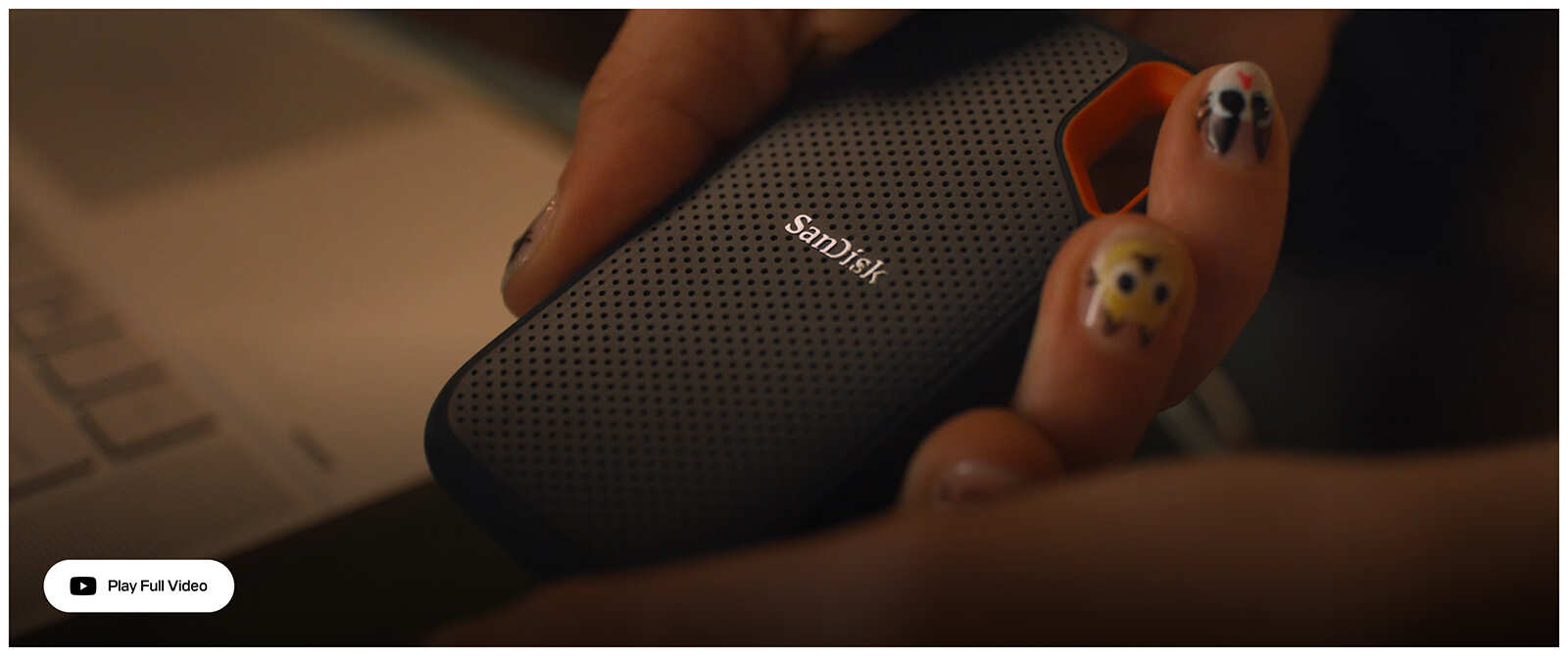 Die SANDISK Extreme Portable SSD in Aktion.