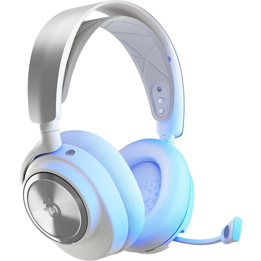 Das Headset mit ausgefahrenem Mikrofon.