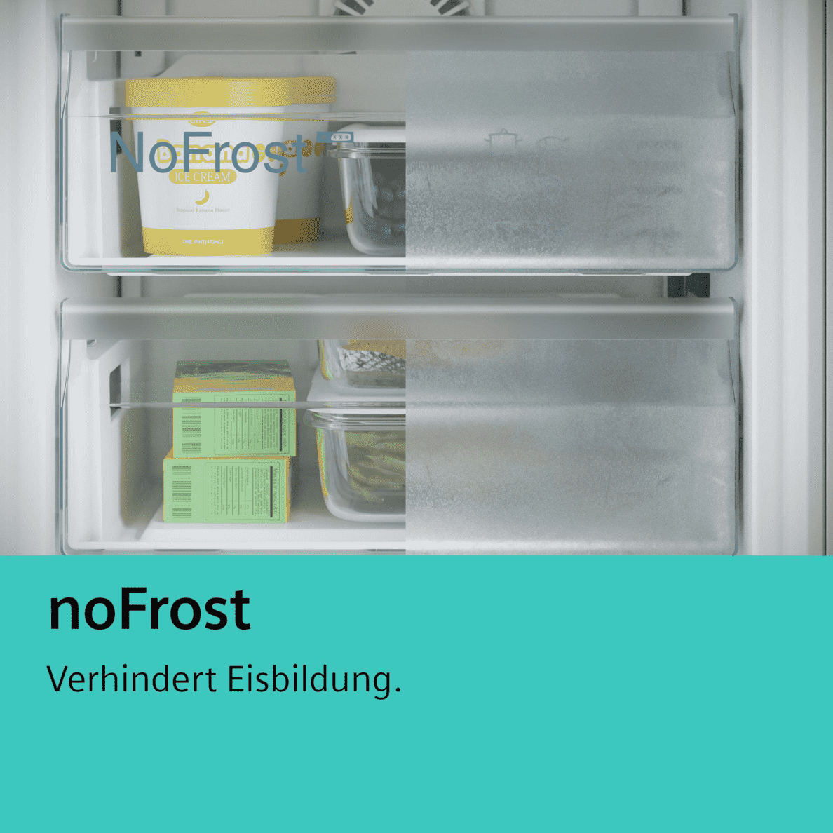 SIEMENS KG39N2LCF iQ300 hűtő-fagyasztó kombináció NoFrost rekesszel közelről