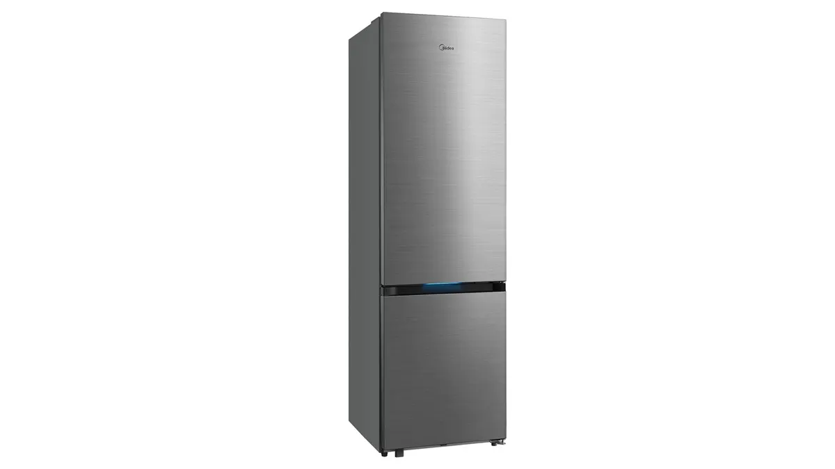 Die Kühl-Gefrierkombination Midea MDRB600MIC46P vor weißem Hintergrund.
