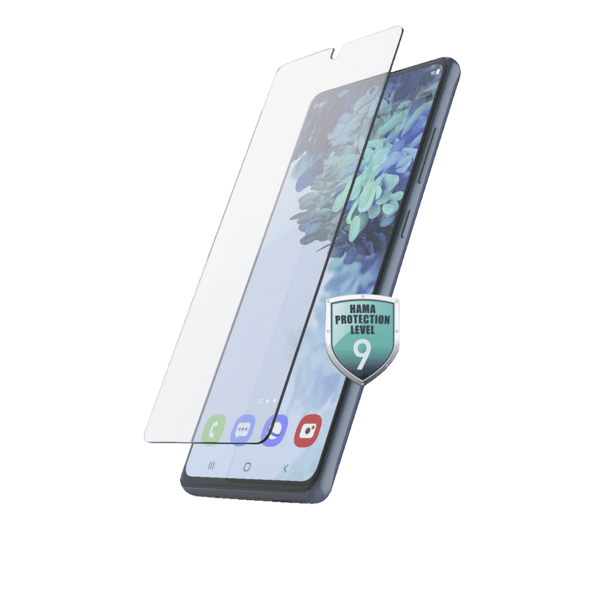 Das HAMA Premium Crystal Glass Schutzglas Samsung Galaxy S20 FE auf dem Handy