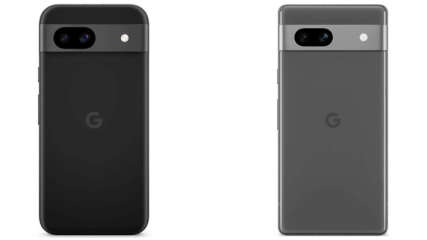 Das Google Pixel 8a und das Pixel 7a nebeneinander vor weißem Hintergrund.