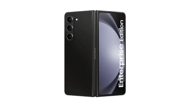 Samsung Galaxy Z Enterprise Edition w kolorze czarnym na białym tle.