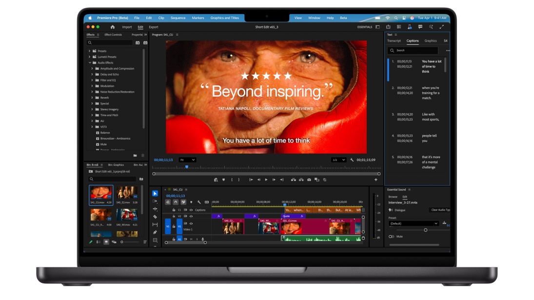 Nowy MacBook Pro 2025 z programem do montażu wideo.