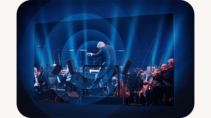 Koncert operowy wyświetlany na telewizorze