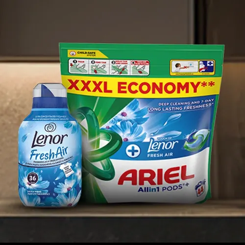 Płyn Lenor i ampułki do prania Ariel