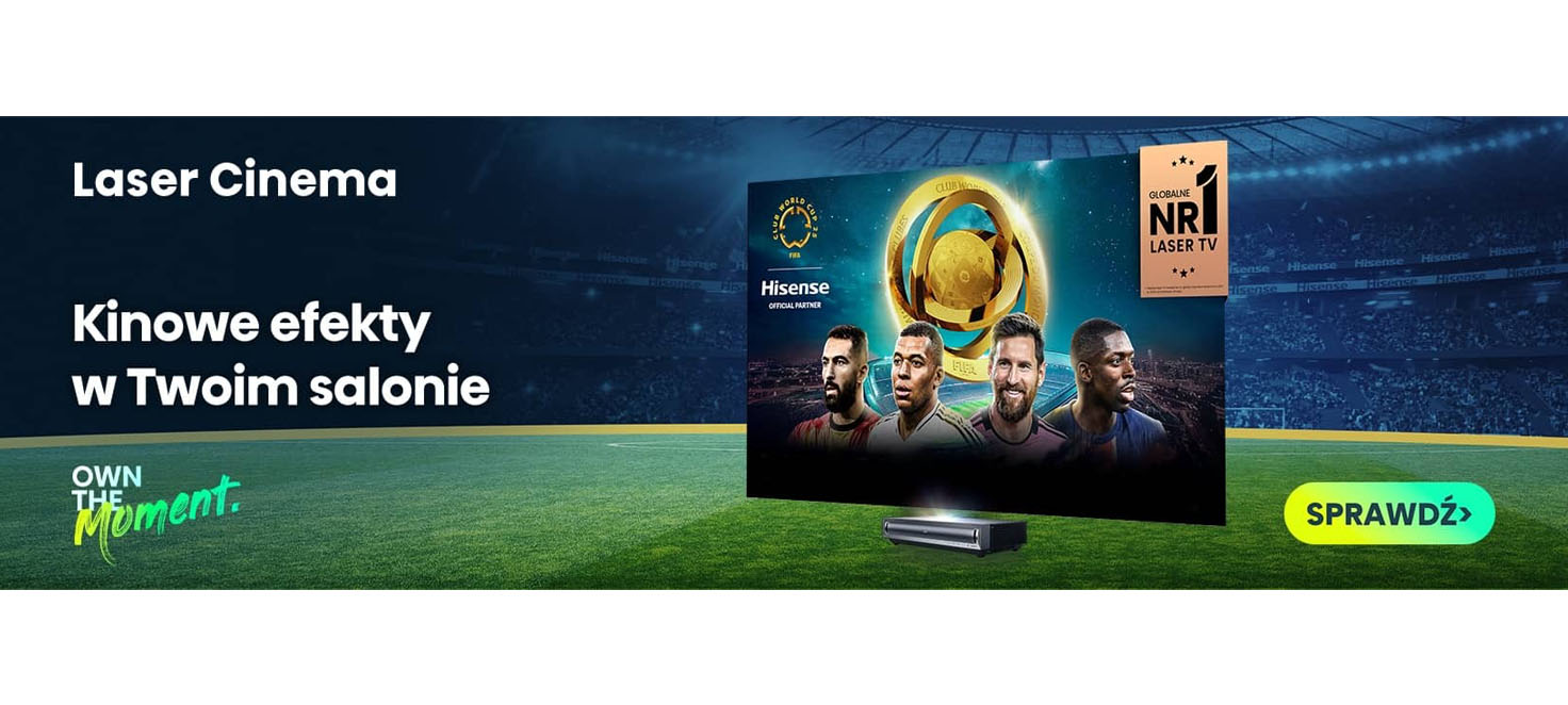 Kinowe efekty w Twoim Salonie, a obok telewizor Hisense Laser Cinema
