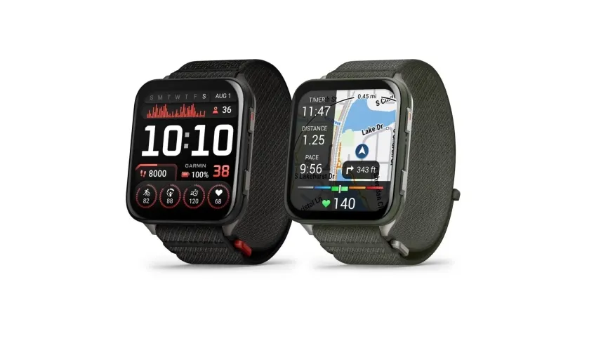 Packshot dwóch premierowych zegarków linii Garmin Venu X1.