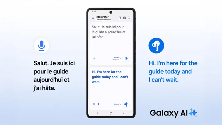 Prezentacja działania Trybu rozmowy z Galaxy AI