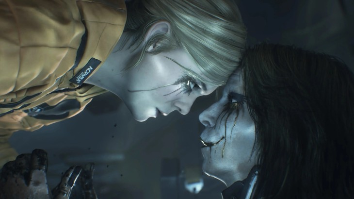 Dwie postacie z Death Stranding 2 zbliżone do siebie