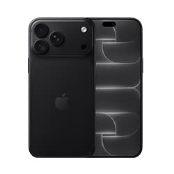 iPhone 18 Pro Max czarny z obu stron na białym tle.