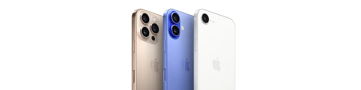 Zdjęcie wszystkich modeli smartfona Apple iPhone 16