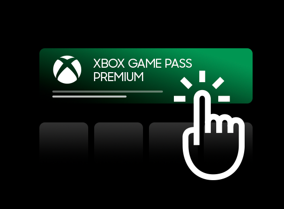 baner Xbox game pass premium z ikoną kliknięcia