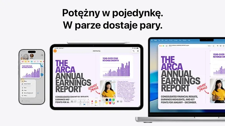 Potężny w pojedynkę. W parze dostaje pary. iPhone, iPad i MacBook