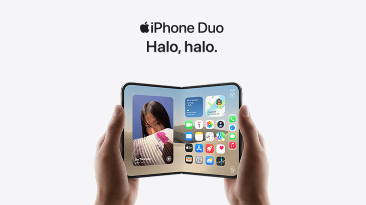 Apple iPhone Duo - Halo, halo. Na grafice widnieje nowej generacji składany iPhone Duo.
