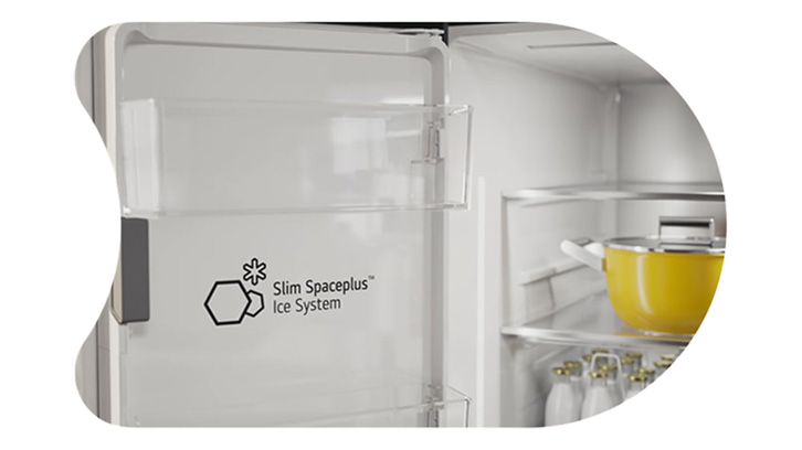 Wbudowana kostkarka do lodu w lodówce