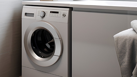 Wąska pralka ładowana od przodu w łazience