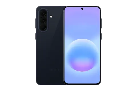 Smartfon Galaxy A57 czarny z przodu oraz z tyłu