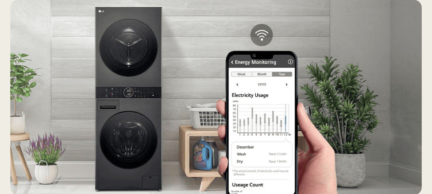 Statystyki zużycia energii wyświetlane w aplikacji