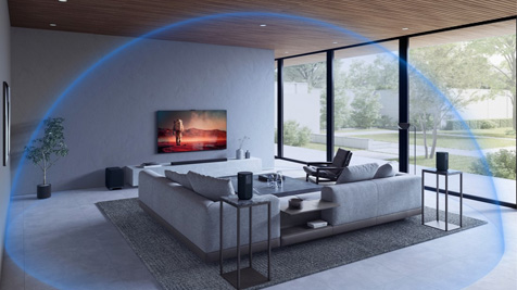 Salon "otoczony" kopułą dźwięku