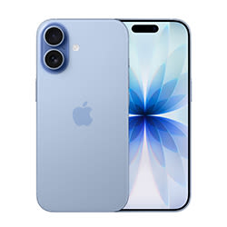 Dwa telefony iPhone 17: jeden z tyłu z kamerą i logo Apple, drugi z ekranem wyświetlającym abstrakcyjną grafikę.