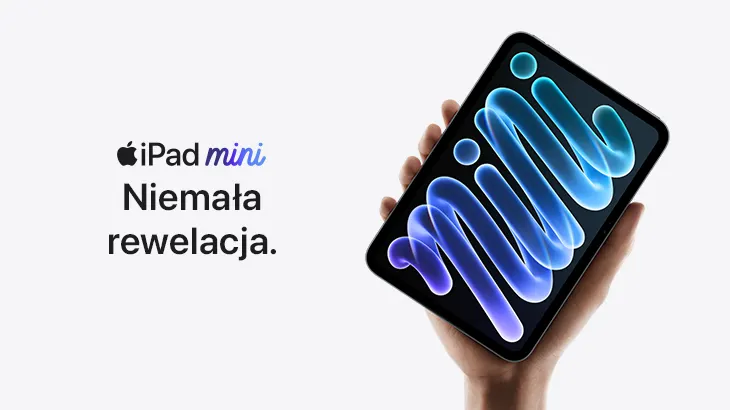 iPad mini niemała rewelacja. Po prawej stronie grafiki, dłoń trzymająca ipada