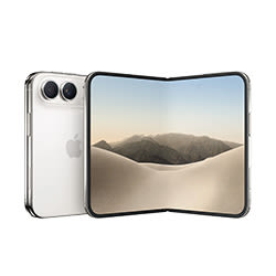 iPhone Duo gwiezdna biel z obu stron na białym tle.