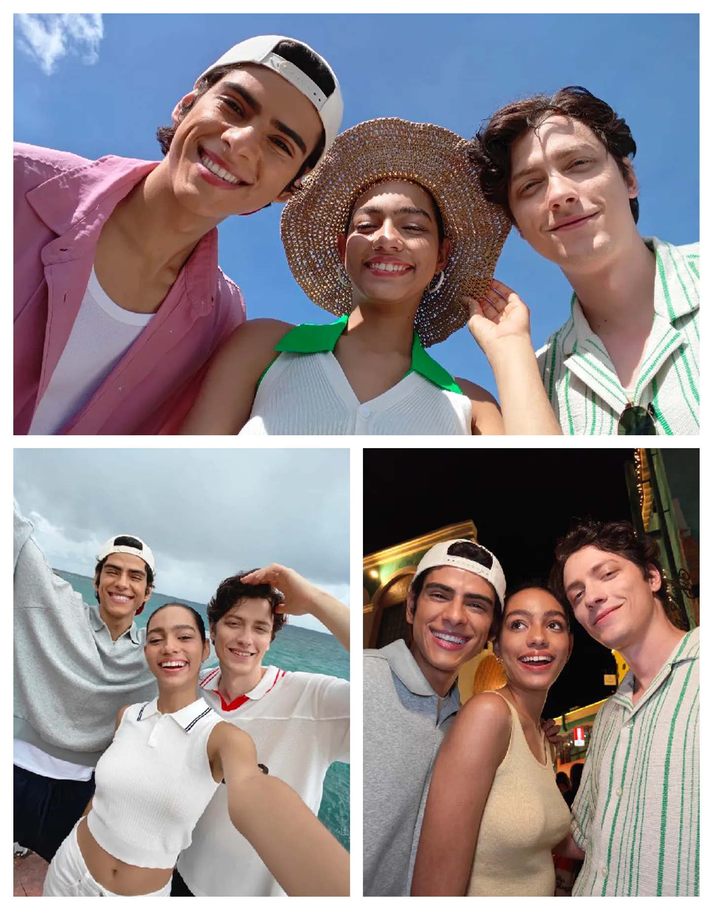 kolaż 3 zdjęć dwóch chłopaków i jedna dziewczyna