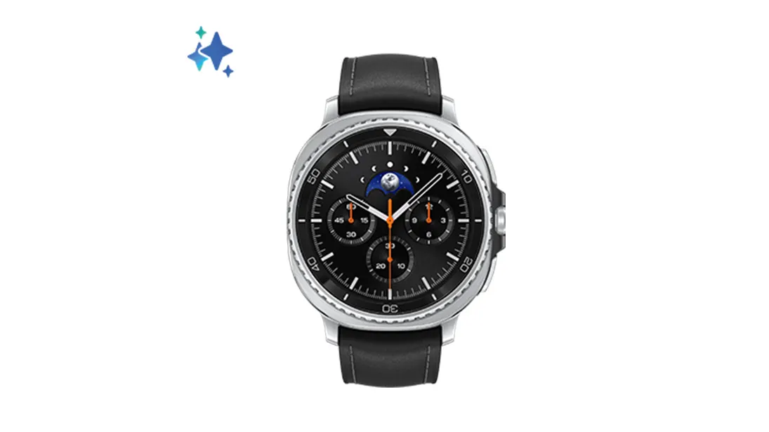 Czarny Samsung Galaxy Watch8 Classic od frontu.